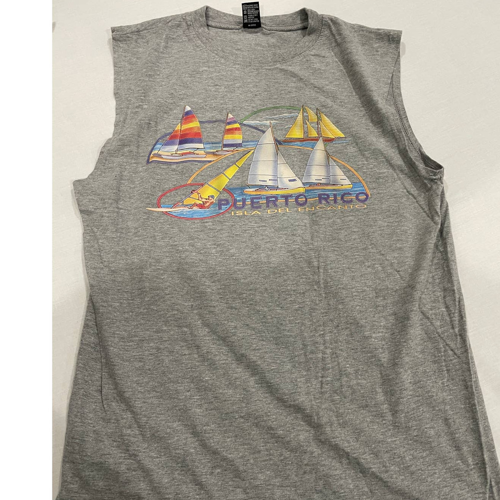 Sleeveless Tank Puerto Rico Gray Size Medium